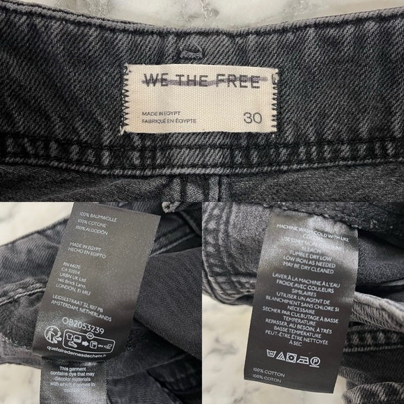 We the free Aster Straight Leg Jeans Barrel Leg in Asteroid Washed Black Size 30 - Picture 14 of 16